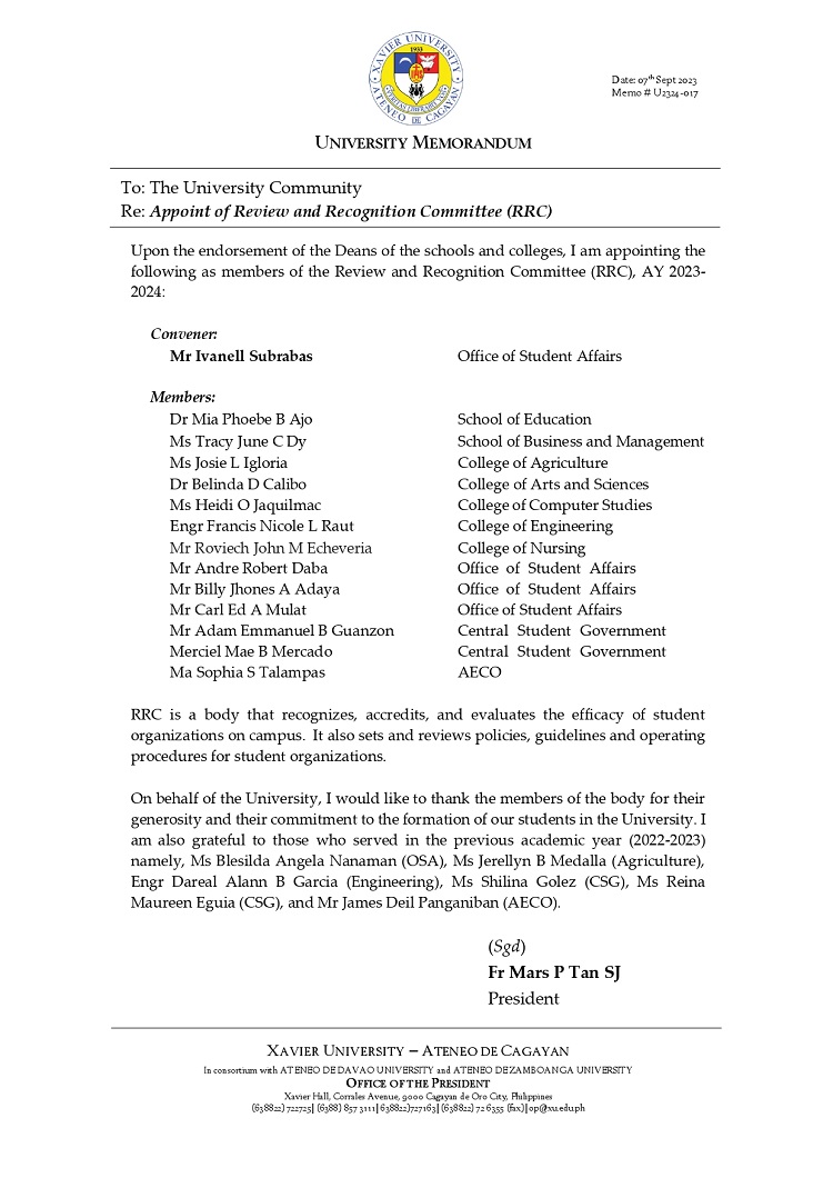 09112023.MemoU Web.U2324 017 Review and Recognition Committee page 0001