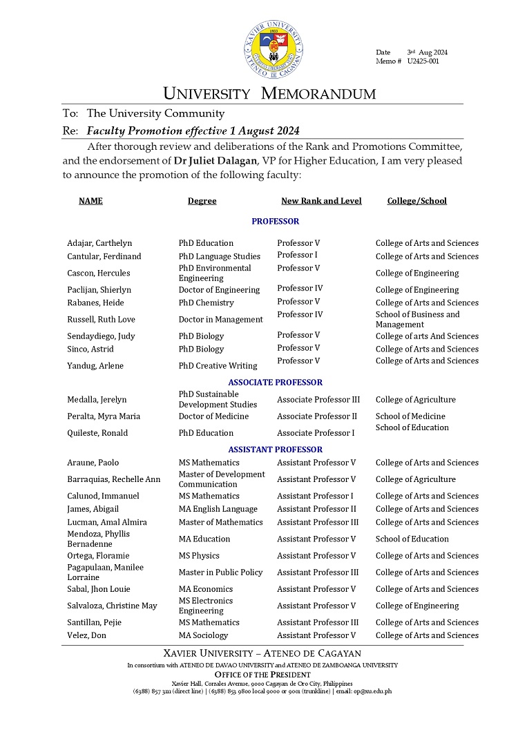 08052024.Web.MemoU U2425 001 240803 Faculty Promotion effective August 1 2024 1