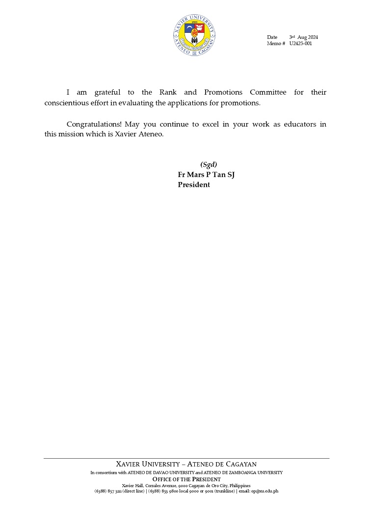 08052024.Web.MemoU U2425 001 240803 Faculty Promotion effective August 1 2024 2