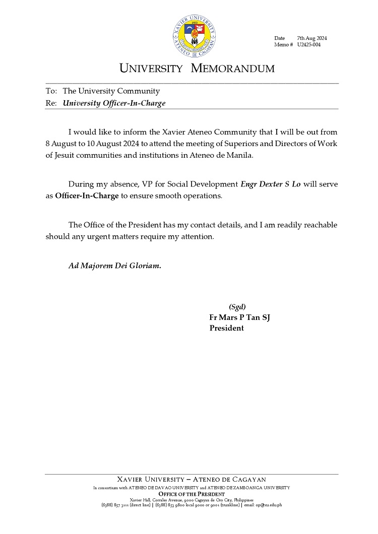 08072024.Web.MemoU U2425 004 240807 University Officer In Charge page 0001