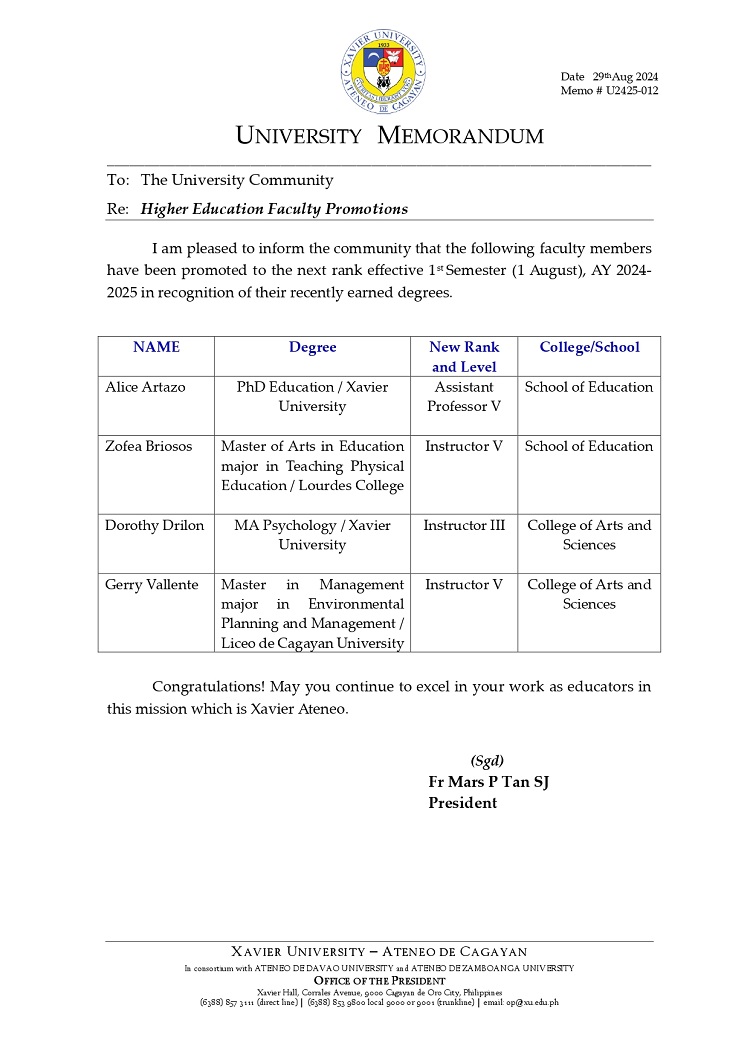 08292024.Web.MemoU U2425 012 240829 Higher Education Faculty Promotions0001