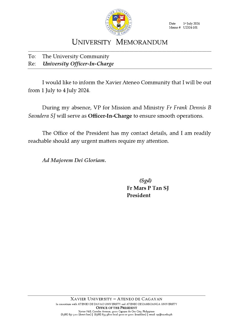 07012024.Web.MemoU U2324 101 240701 University Officer In Charge page 0001