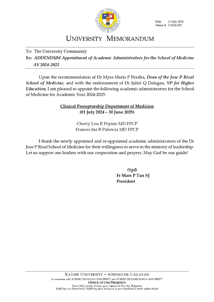 07012024.Web.MemoU U2324 102 240701 Addendum Appointment of SOM Administrators AY 24 25 page 0001