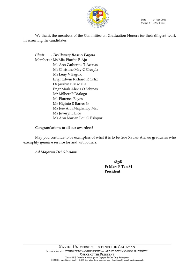 07022024.Web.MemoU U2324 103 240701 Graduation Honors 2024 Summa Cum Laude Magna Cum Laude 5