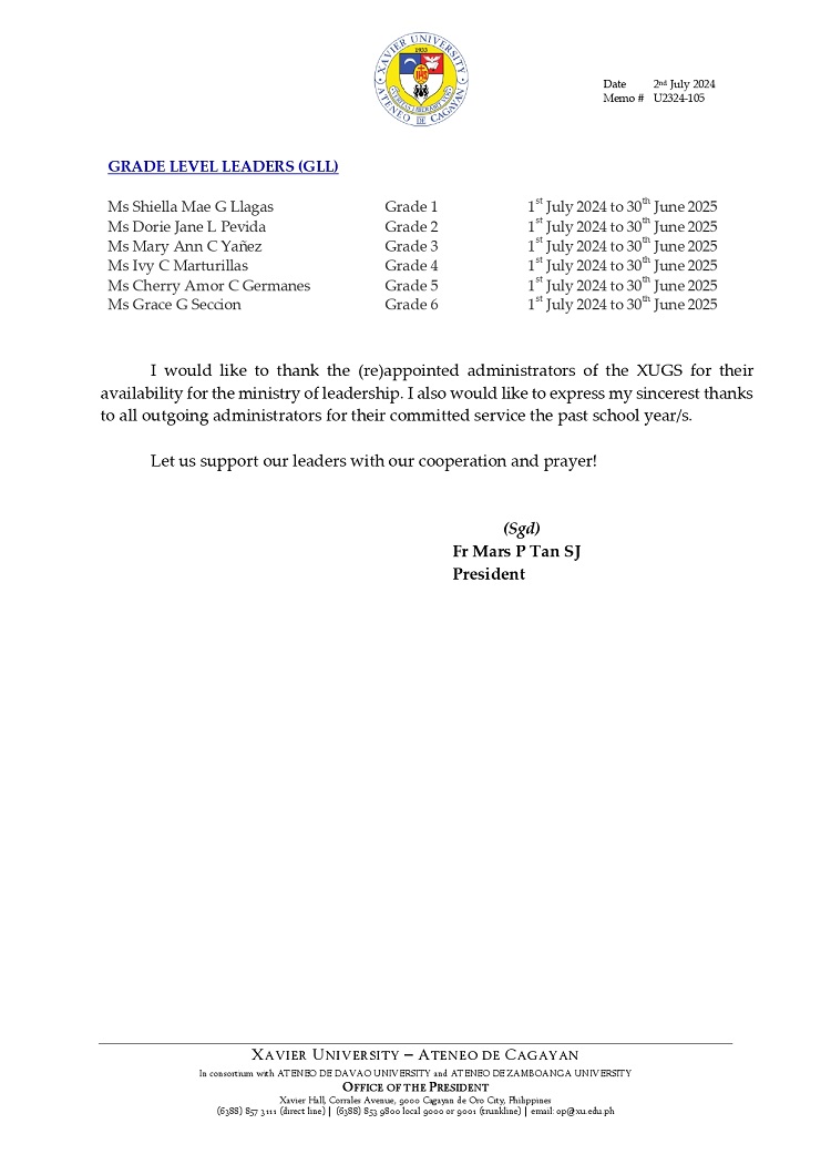 07032024.Web.MemoU U2324 105 240702 ReAppointment of XUGS Administrators for AY 2024 2025 page 2