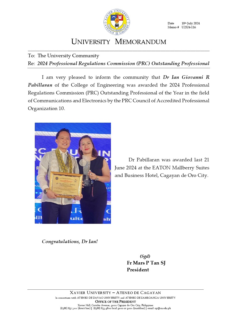 07192024.Web.MemoU U2324 116 240718 2024 Professional Regulations Commission PRC Outstanding Professional page 0001