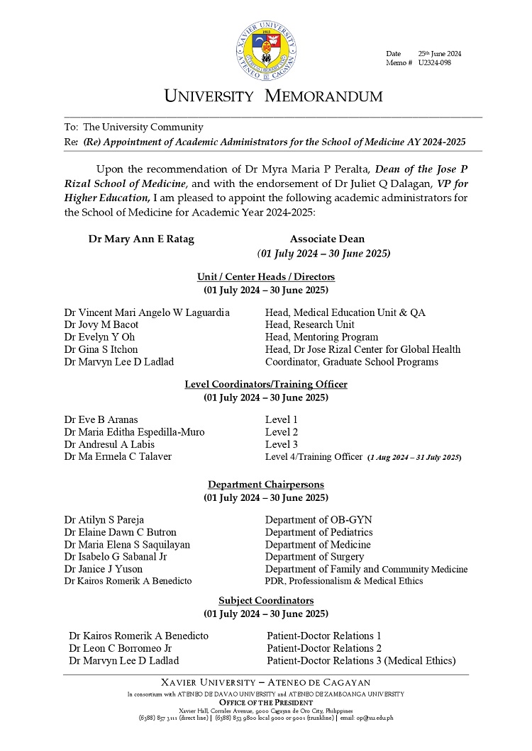 06252024.Web.MemoU U2324 098 240625 ReAppointment of SOM Administrators AY 24 25 page 0001