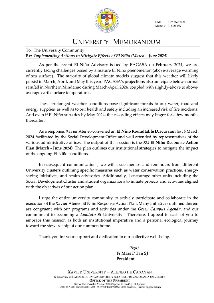 03132024.Web.MemoU U2324 067 Strategies to Mitigate Effects of El Niño page 01