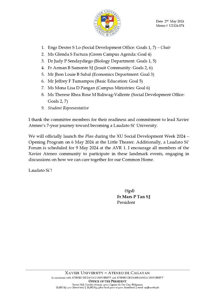 05032024.Web.MemoU U2324 074 020524 Becoming a Laudato Si University page 0002