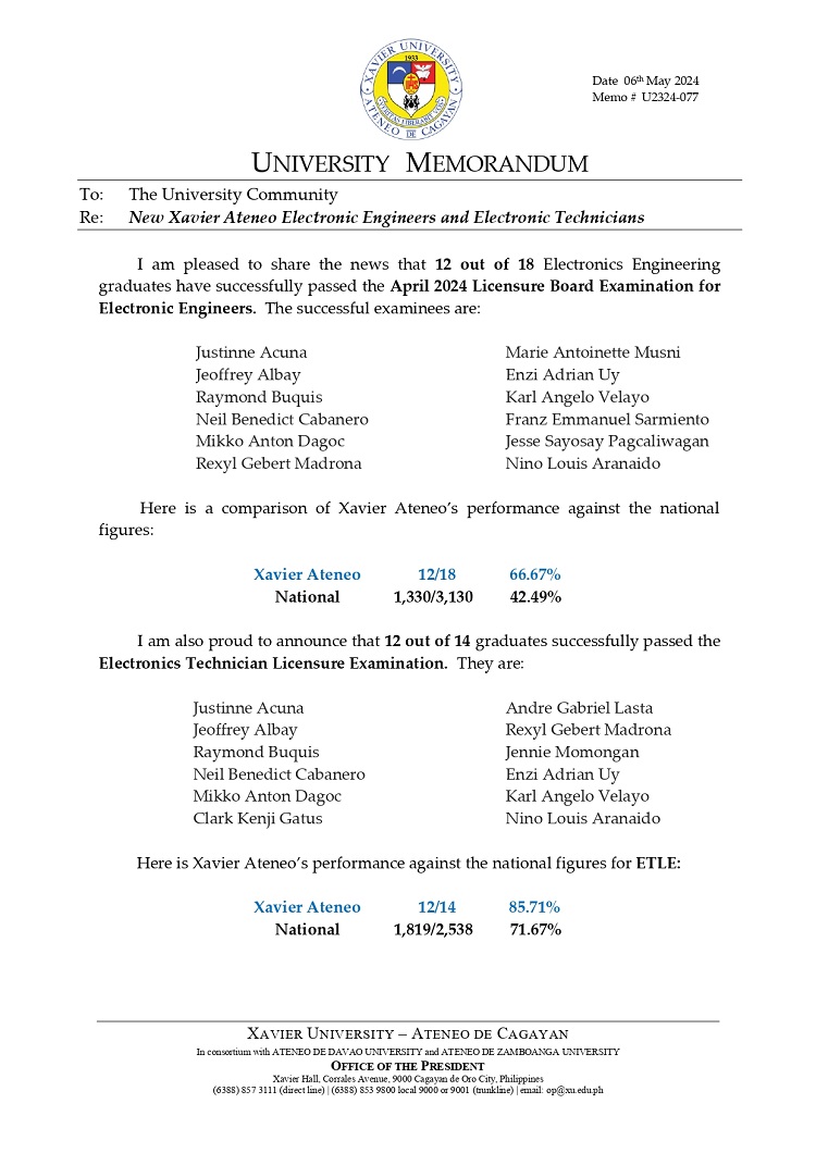05062024.Web.MemoU U2324 077 New Xavier Ateneo Electronic Engineers and Electronic Technicians page 0001