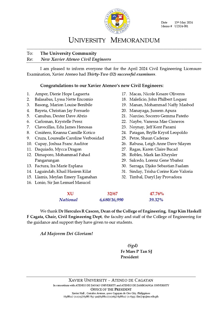 05152024.Web.MemoU U2324 081 150524 New Xavier Ateneo Civil Engineers page 0001