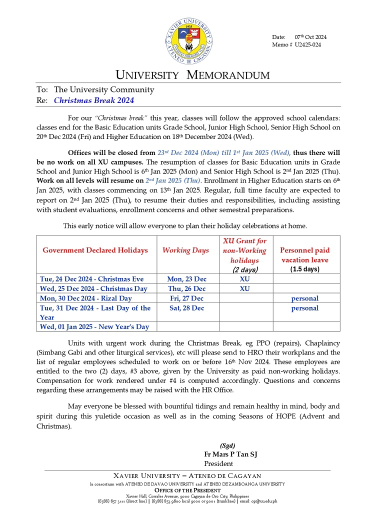 10072024.Web.MemoU U2425 024 240107 Christmas Break 2024 page 0001