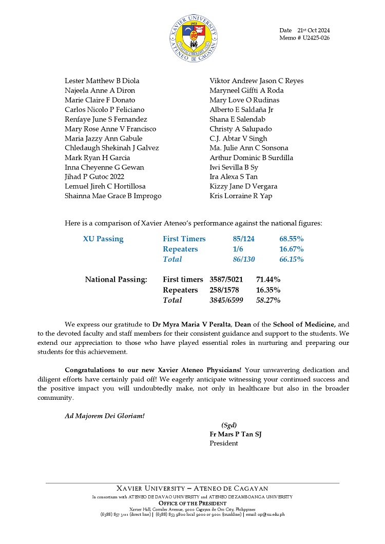 10222024.Web.MemoU U2425 026 241021 New Xavier Ateneo Physicians page 0002