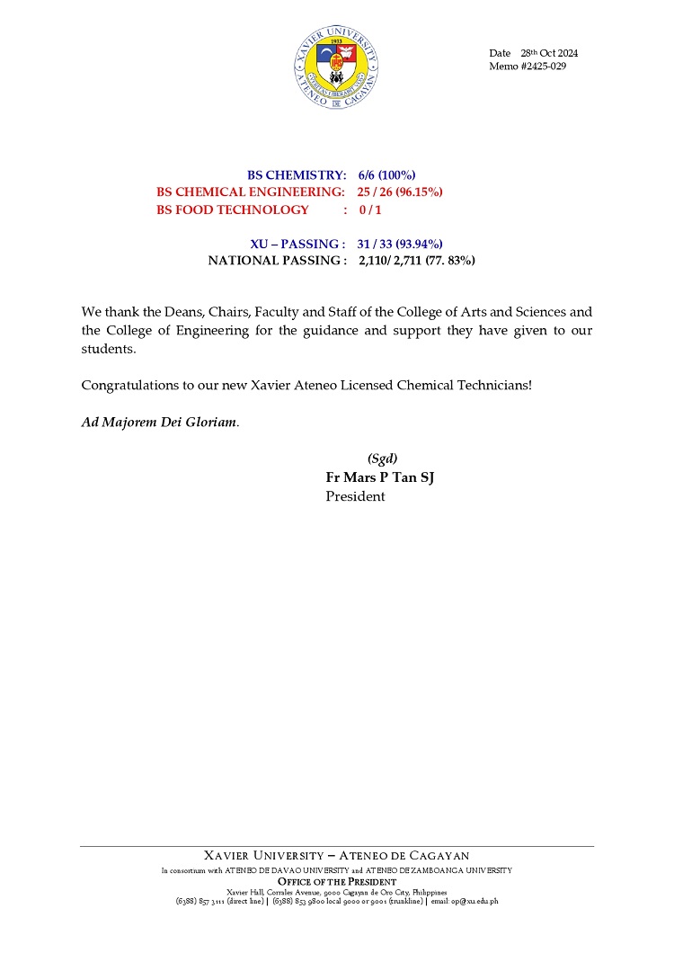 10302024.Web.MemoU U2425 029 241028 New Xavier Ateneo Chemical Technicians 2024 2