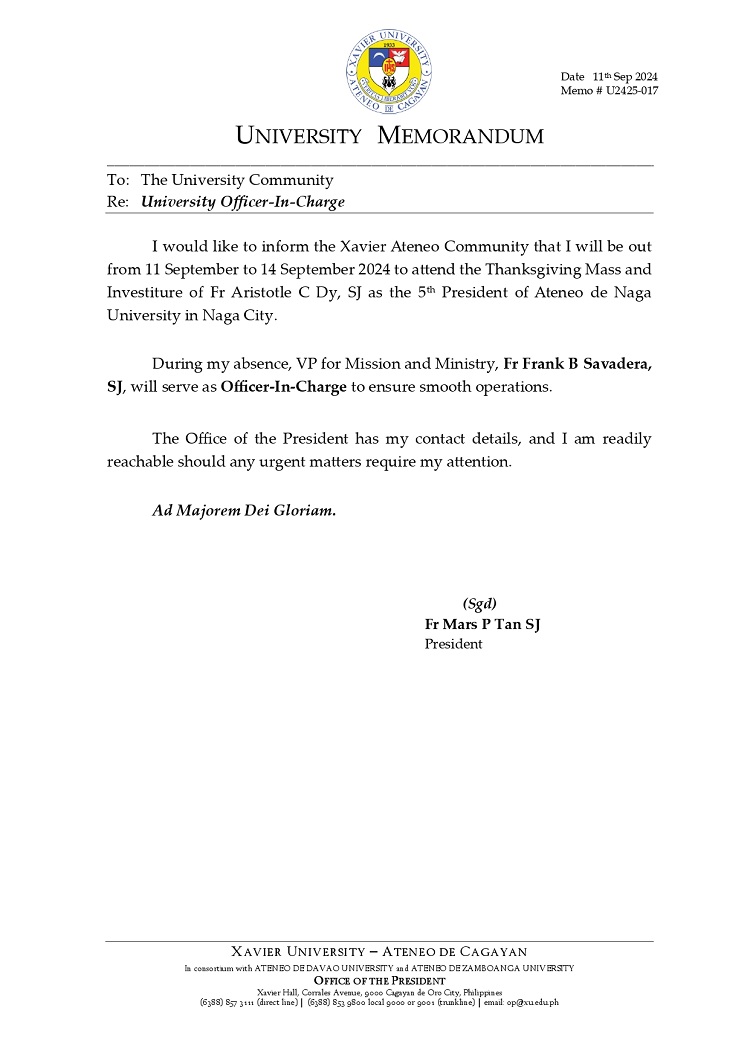 09112024.Web.MemoU U2425 017 240911 University Officer In Charge page 0001