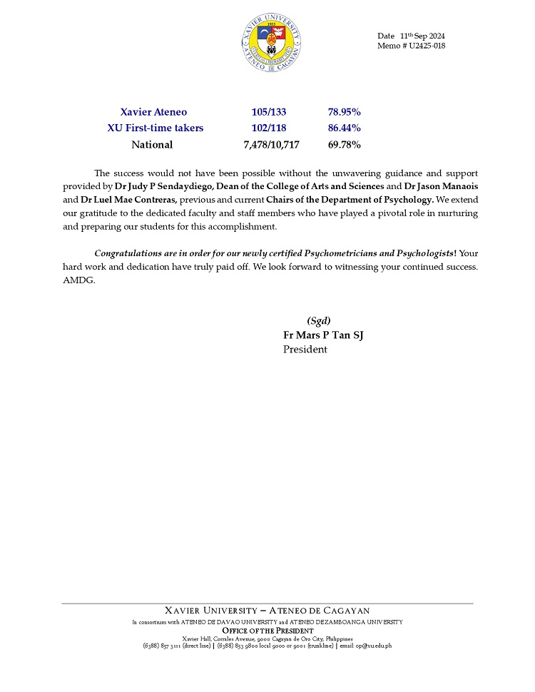 09112024.Web.MemoU U2425 018 240911 New Xavier Ateneo Psychometricians and Psychologists page 0003