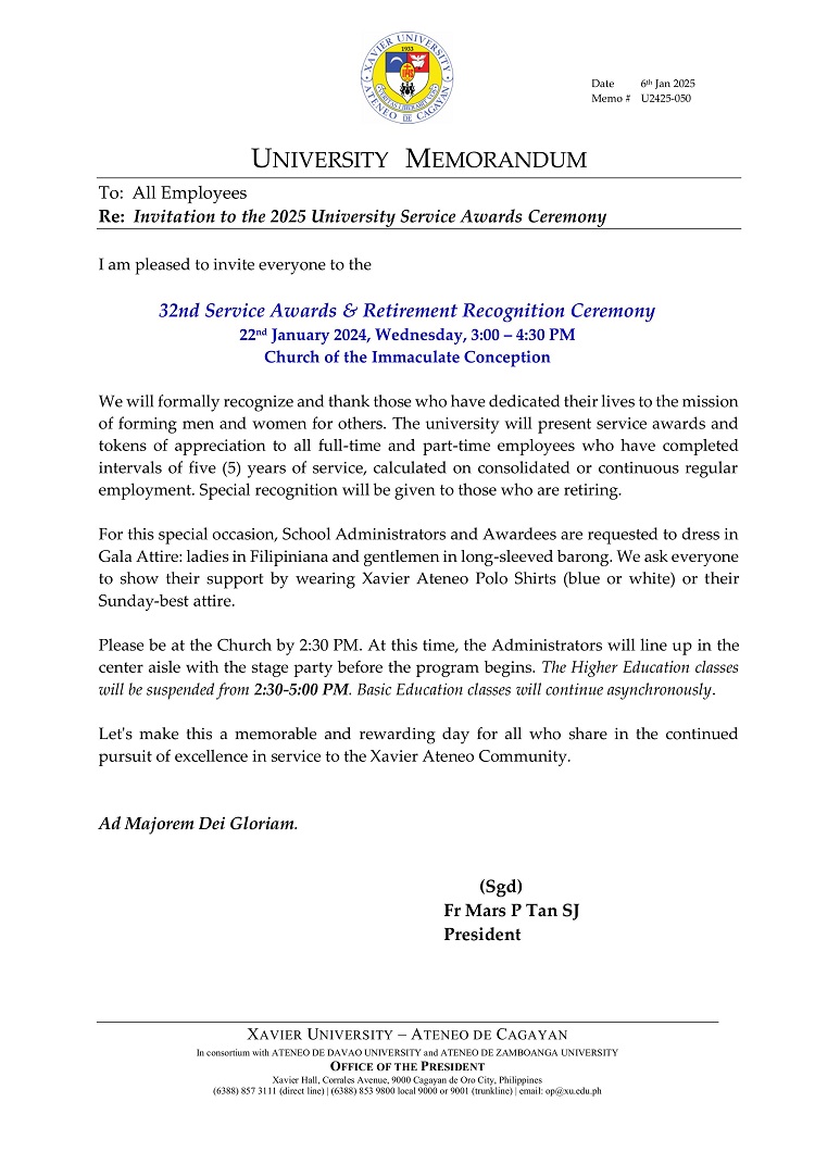 01062025.Web.MemoU U2425 050 250112 Service Awards 2025