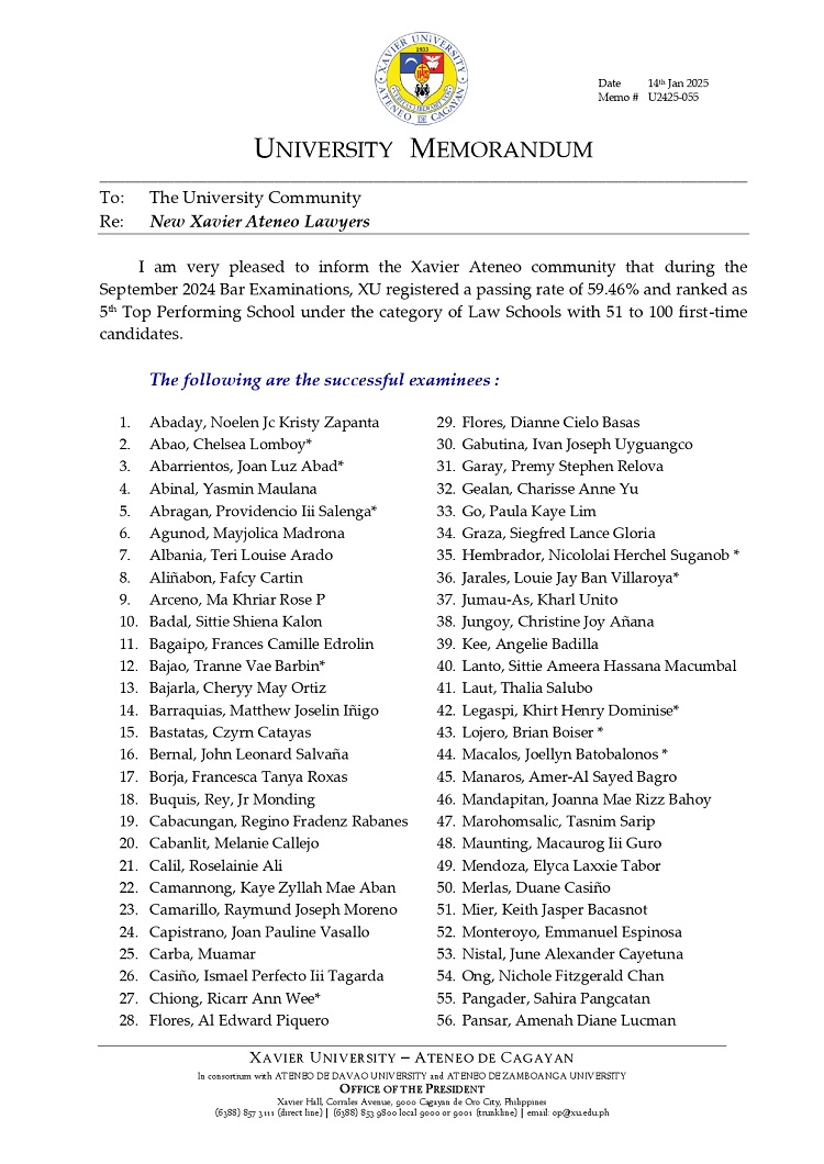 01172025.Web.MemoU U2425 055 250114 New Xavier Ateneo Lawyers page 0001