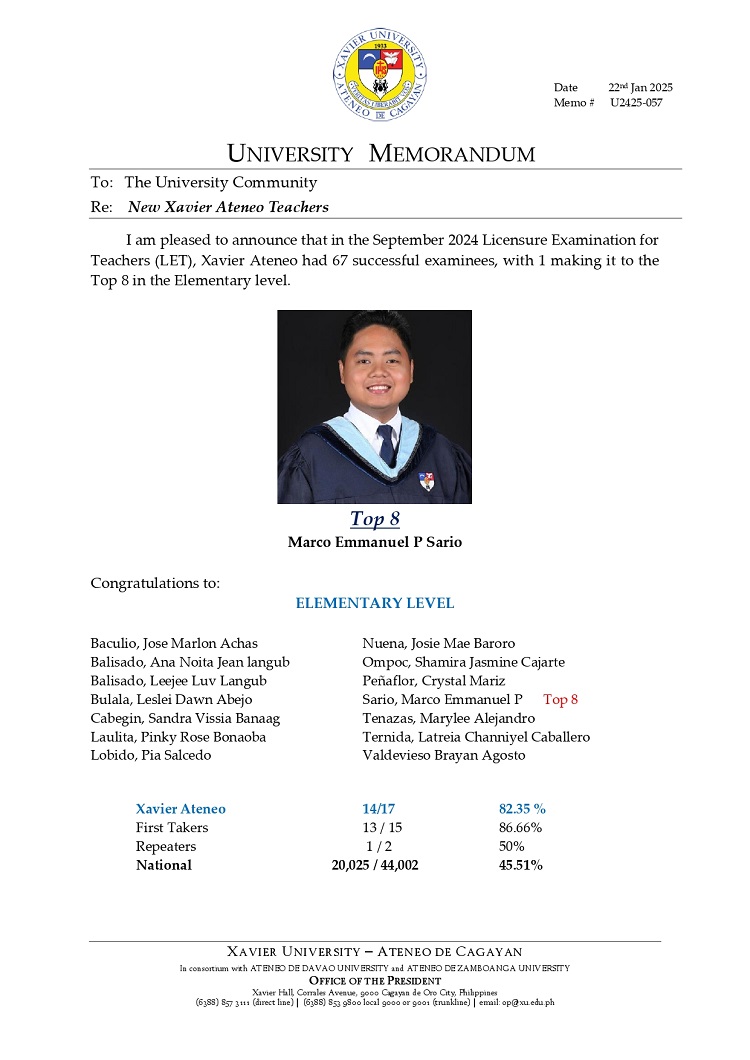 01232025.Web.MemoU U2425 057 012225 New Xavier Ateneo Teachers page 0001