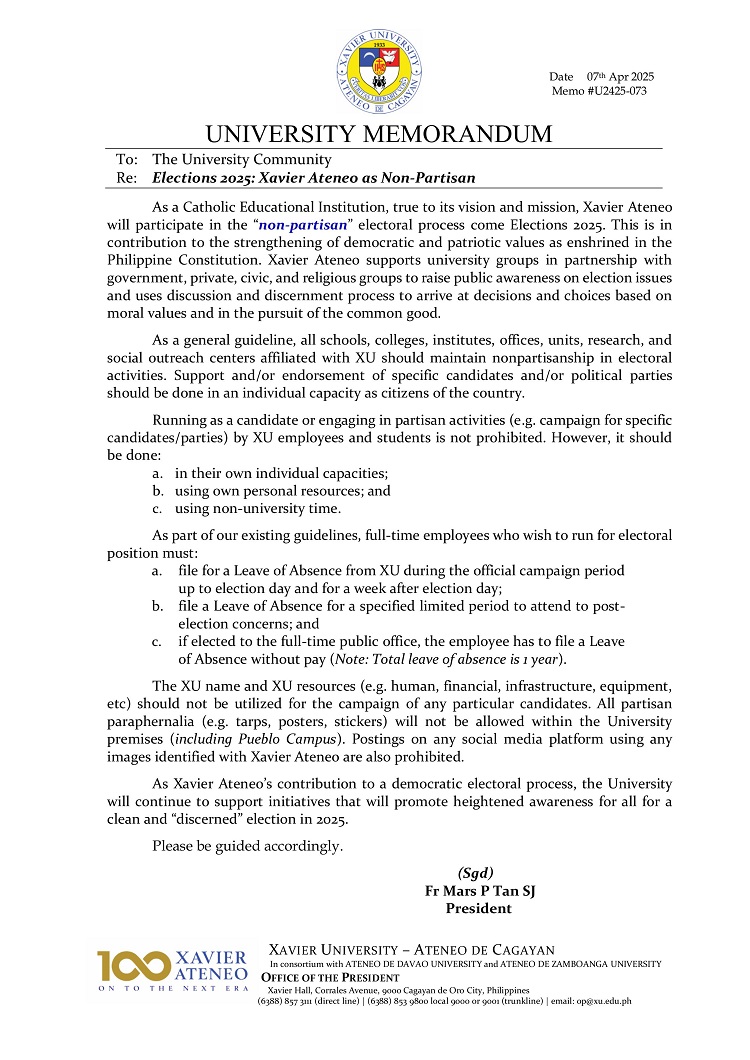 04072025.Web.MemoU U2425 073 250407 Elections 2022 Xavier Ateneo as Non Partisan 1