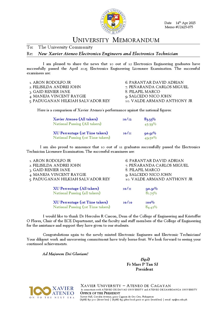 04152025.Web.MemoU U2425 075 250414 New Xavier Ateneo Electronics Engineers and Electronics TechnicianPhysicians page 0001