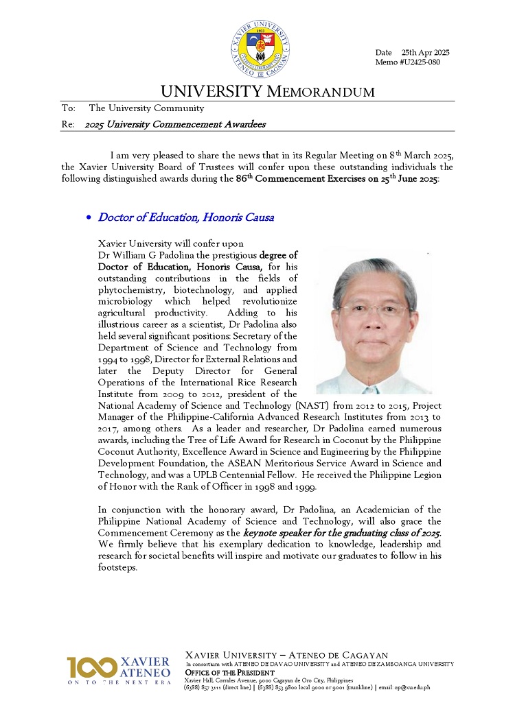 04262025.Web.MemoU U2425 080 250425 86th University Commencement Awardees Committee ver4 page 0001