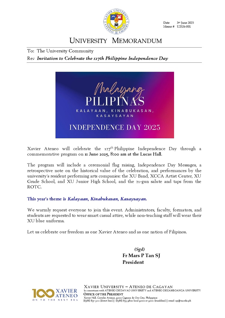 06042025.Web.MemoU U2526 001 250603 Invitation to Celebrate the 127th Philippine Independence Day page 0001