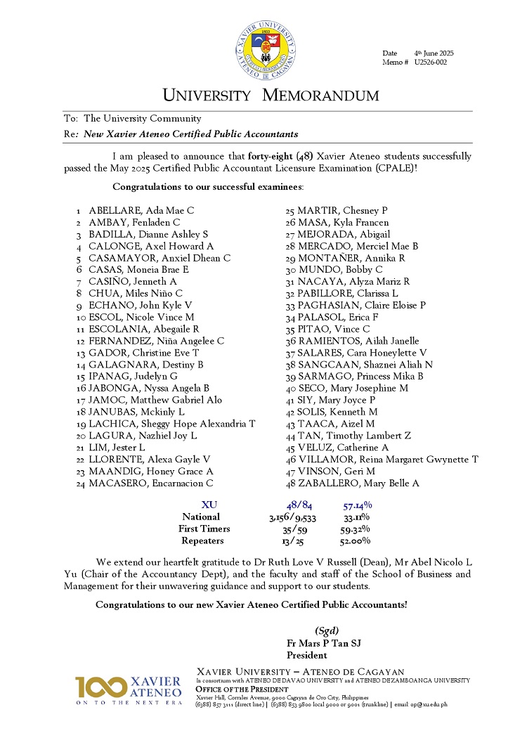 06072025.Web.MemoU U2526 002 250604 New Xavier Ateneo Certified Public Accountants p1