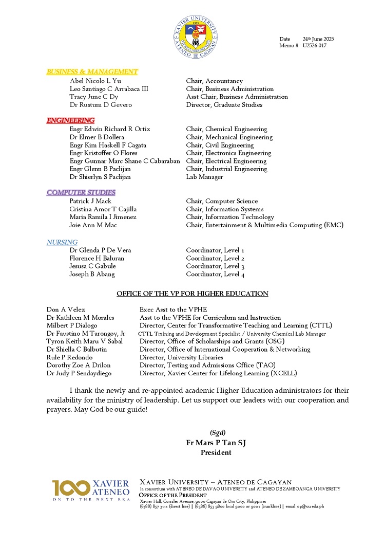 06242025.Web.MemoU U2526 017 250624 ReAppointment of HE Academic Administrators AY 25 26 page 0002