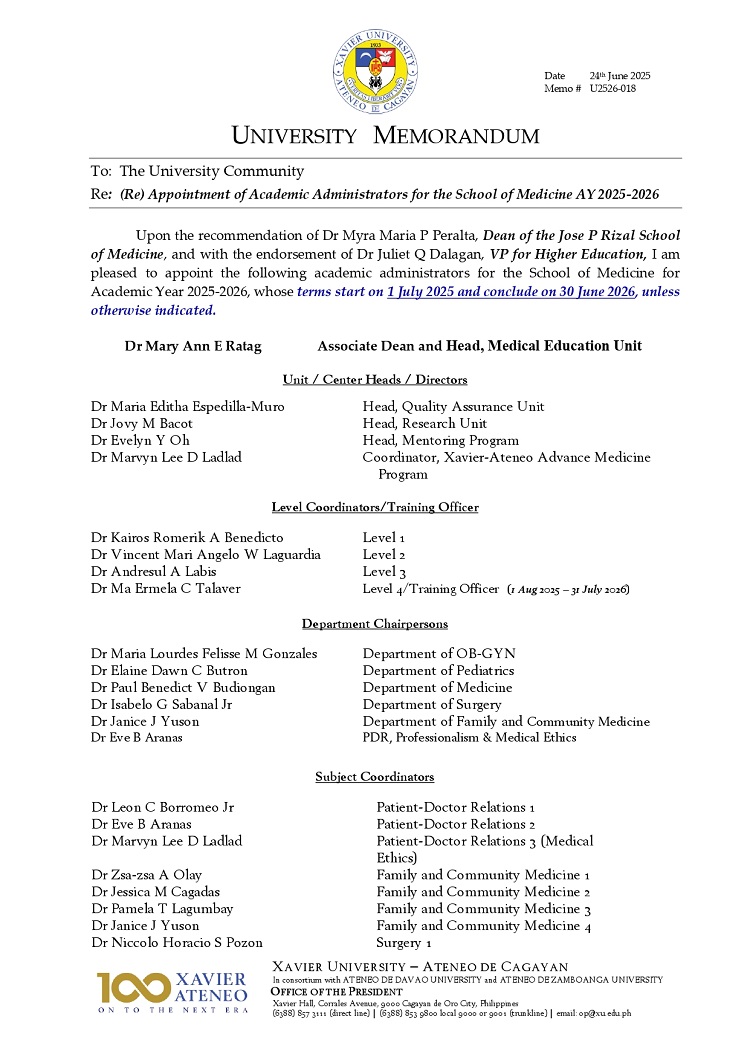 06242025.Web.MemoU U2526 018 250624 ReAppointment of SOM Administrators AY 25 26 page 0001