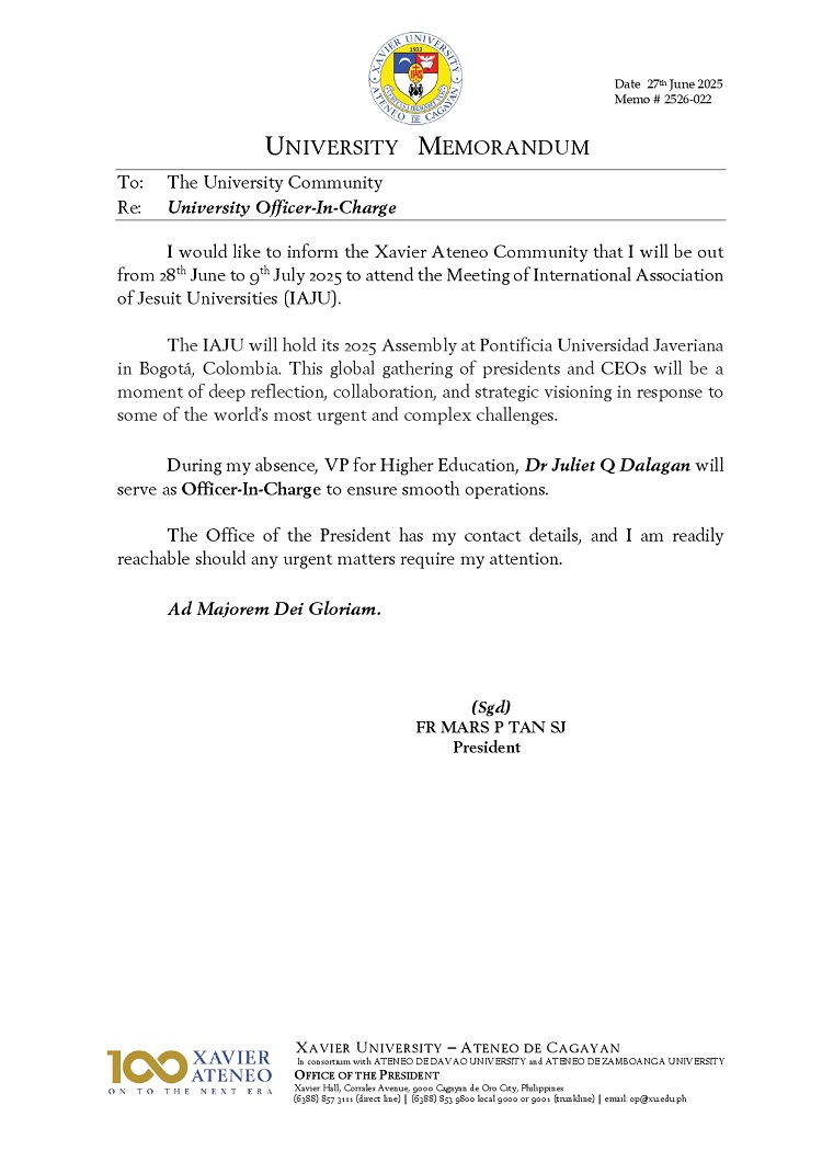 06282025.Web.MemoU U2526 022 250627 Oiffcer in Charge 28 June to July 9 2025 Bogota page 0001
