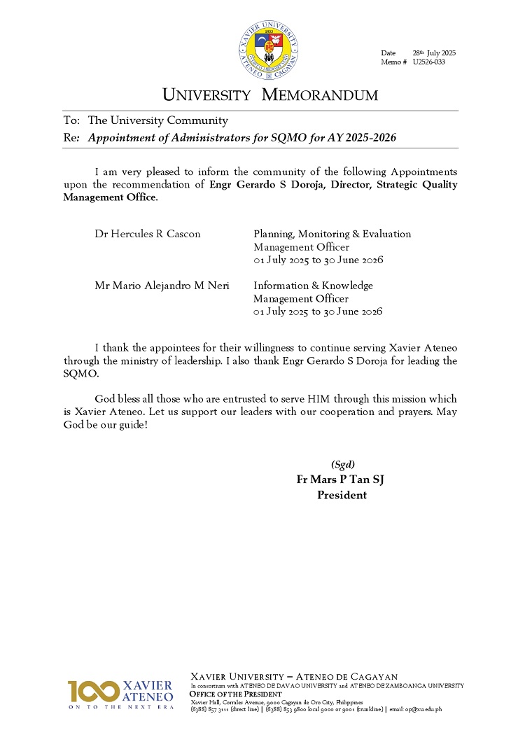 07282025.Web.MemoU U2526 033 250728 Appointment of SQMO Personnel for AY 2025 2026 page 0001