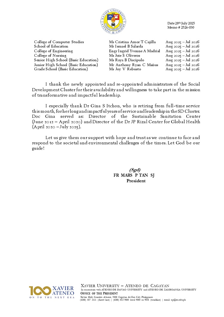 08142025.Web.MemoU U2526 030 250728 Corrected Re Appointment of SD Cluster Administrators 2025 2026 p2