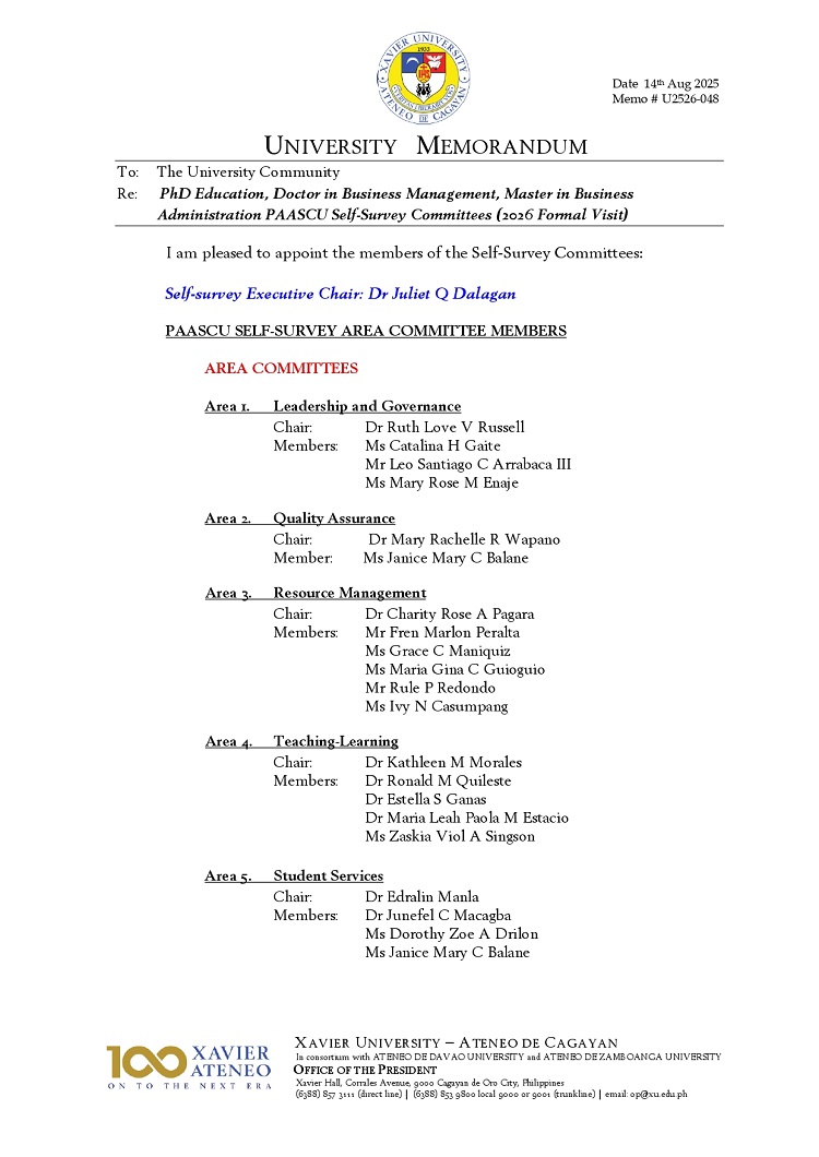 08142025.Web.MemoU U2526 048 20250814 PAASCU PhD Education Doctor in Business Management Master in Business Administration page 0001