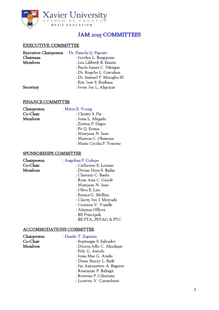 09052025.Web.MemoU U2526 058a 20250903 JAM 2025 COMMITTEES Sep2025 page 0001