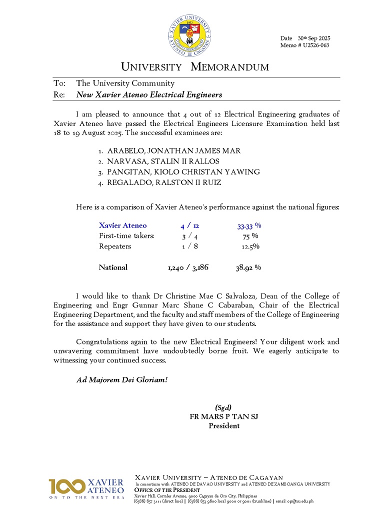 10032025.Web.MemoU U2526 063 20250930 New Xavier Ateneo Electrical Engineers page 0001