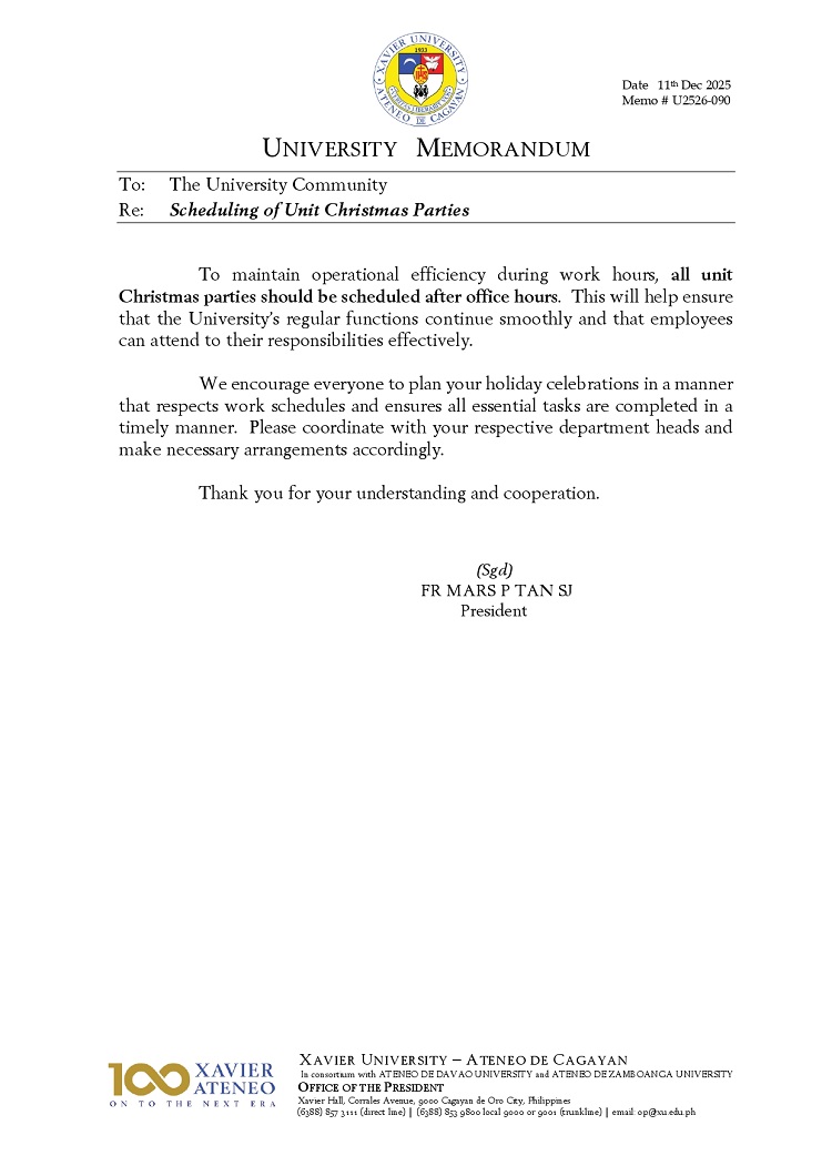 12112025.Web.MemoU U2526 090 20251211 Scheduling of Unit Christmas Parties page 0001
