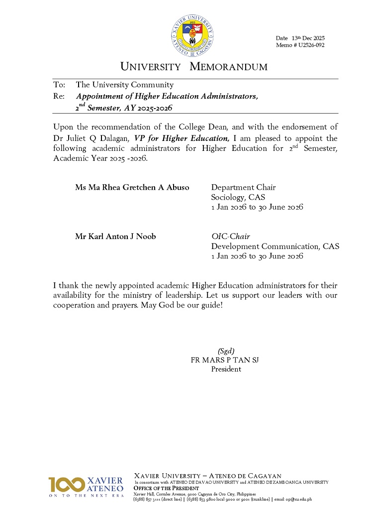 12152025.Web.MemoU U2526 092 20251213 Dept Chairs 2ndSem 2025 2026 page 0001