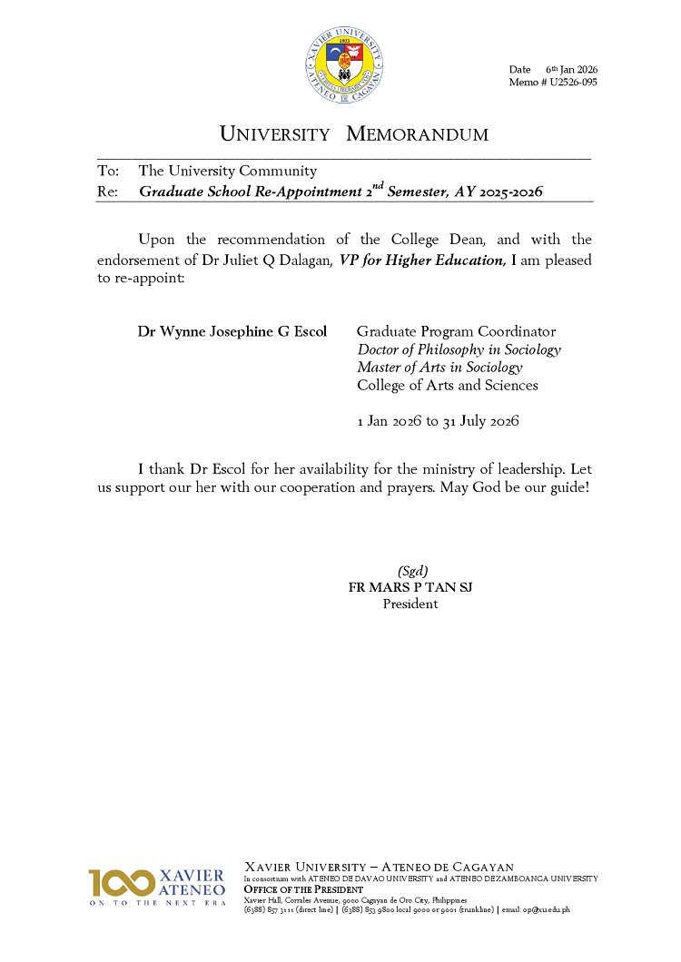 01062026.Web.MemoU U2526 095 20260106 Escol Re appointment 2026 page 0001