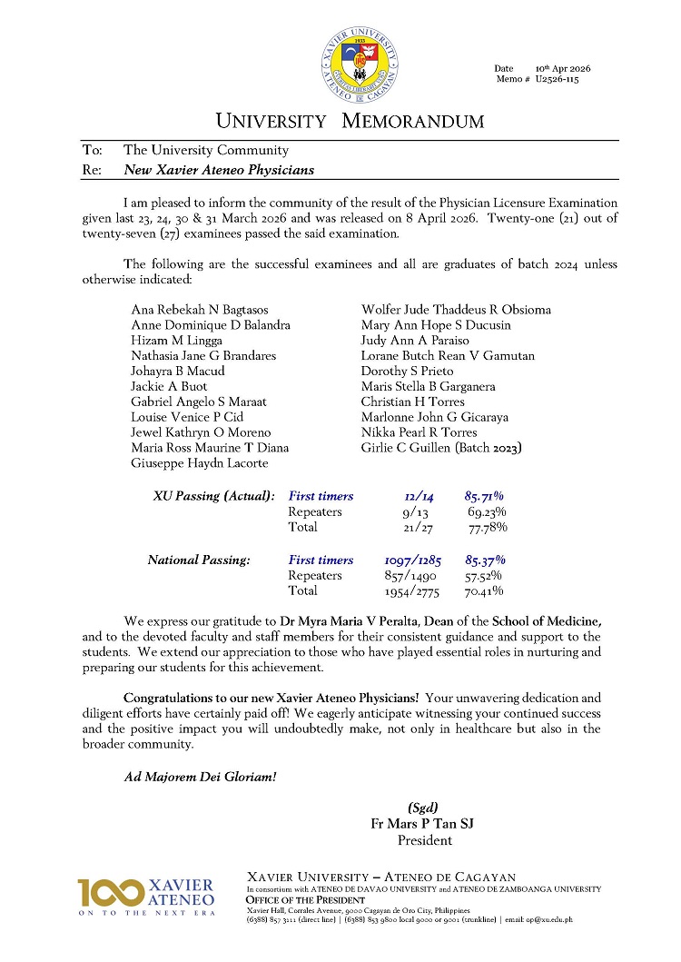 04152026.Web.MemoU U2526 115 20260410 New Xavier Ateneo Physicians