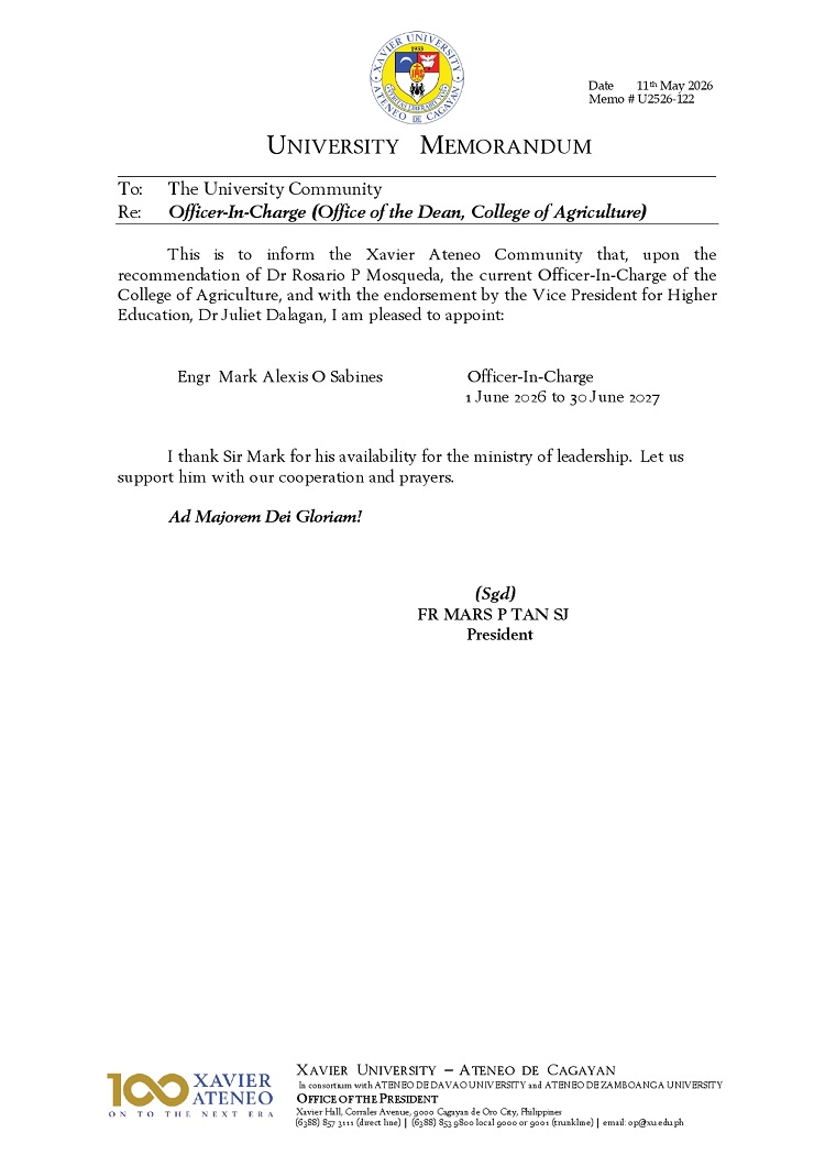 05122026.Web U2526 122 20260511 Officer In Charge Office of the Dean College of Agriculture page 0001