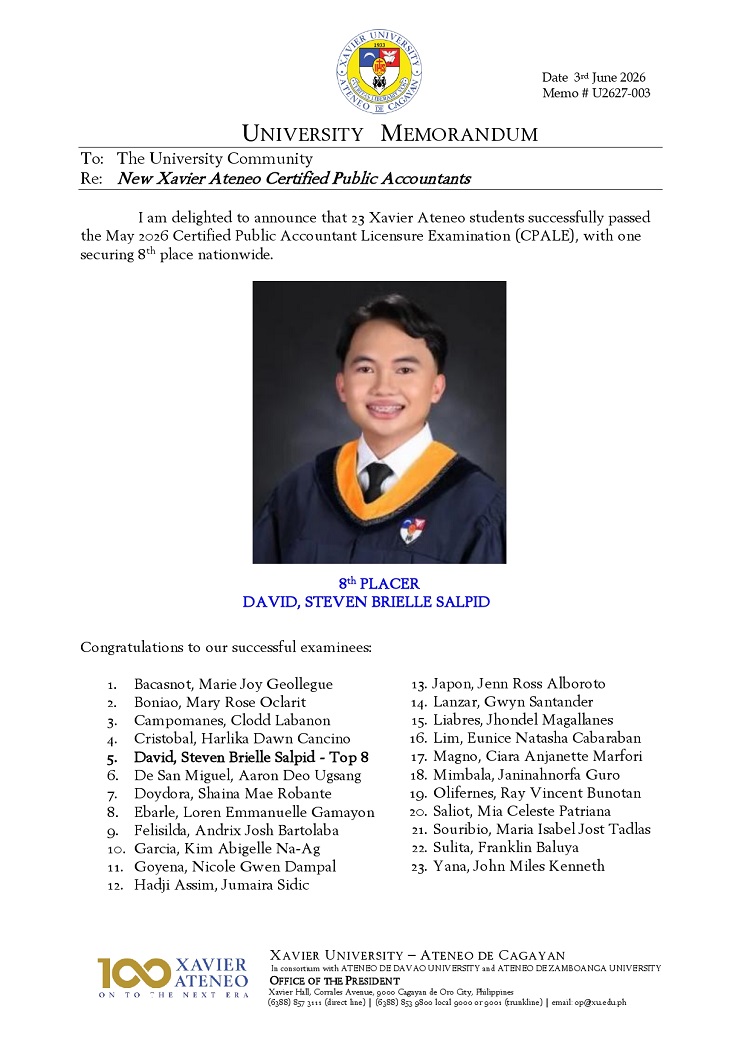 06032026.Web.MemoU U2627 003 20260603 New Xavier Ateneo Certified Public Accountants 2026 page 0001