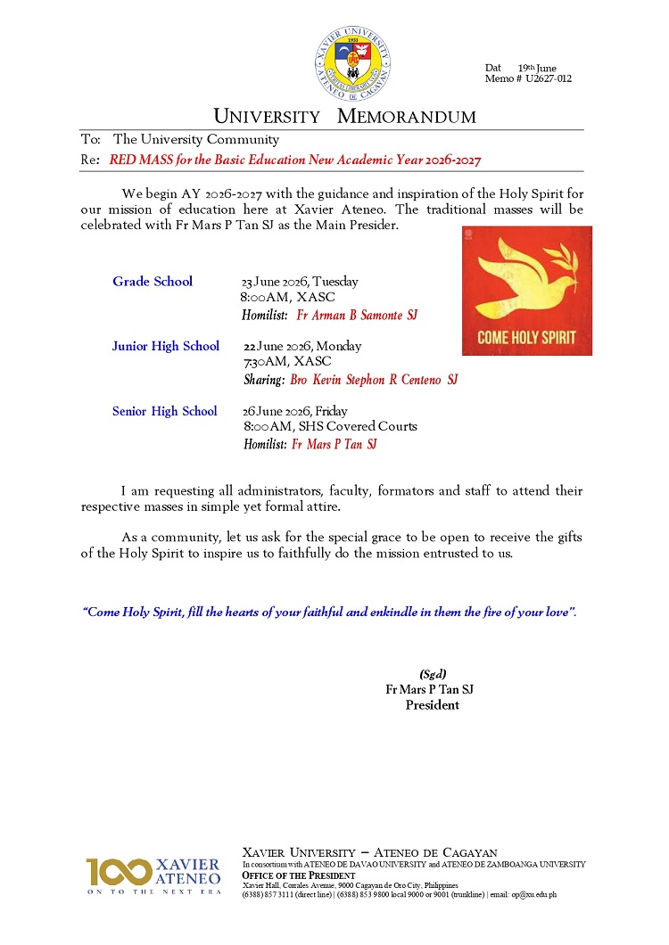 06222026.Web.MemoU U2627 012 20260619 RED MASS for the Basic Education New Academic Year 2026 2027 page 0001
