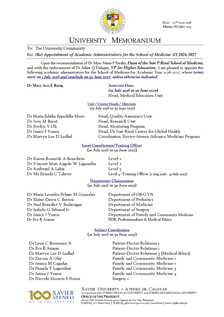 06222026.Web.MemoU U2627 013 20250622 ReAppointment of HE Academic Administrators AY 26 27 page 0001
