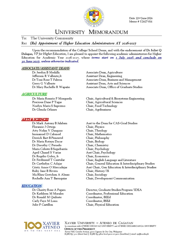 06222026.Web.MemoU U2627 014 20260622 ReAppointment of HE Academic Administrators AY 26 27 page 0001