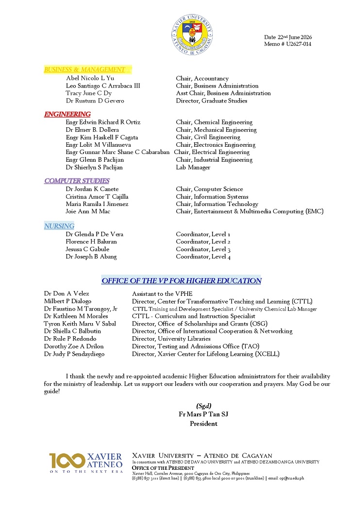 06222026.Web.MemoU U2627 014 20260622 ReAppointment of HE Academic Administrators AY 26 27 page 0002