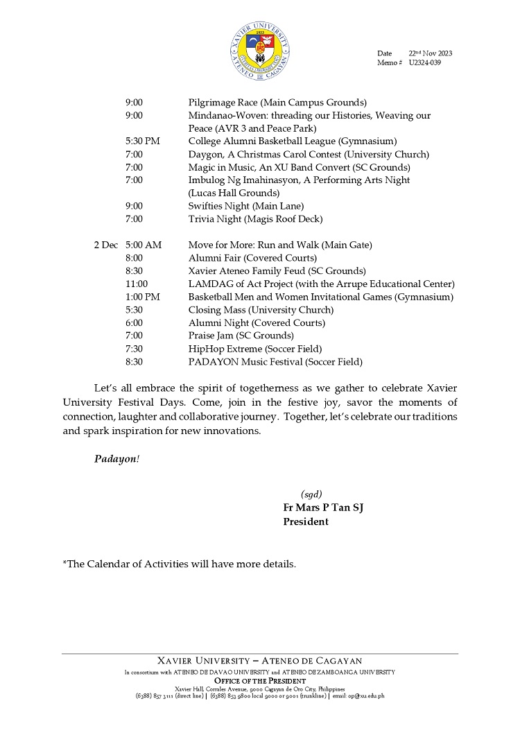 11222023.MemoU Web.U2324 039 Xavier University Festival Days 2023 v2 page 0002