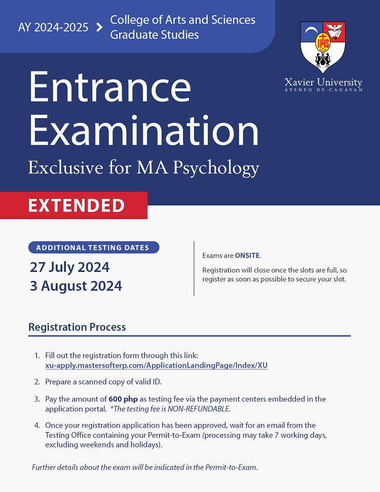 07162024.Web CAS Graduate Studies Poster Extended Graduate Admissions College of Arts and Sciences Xavier University