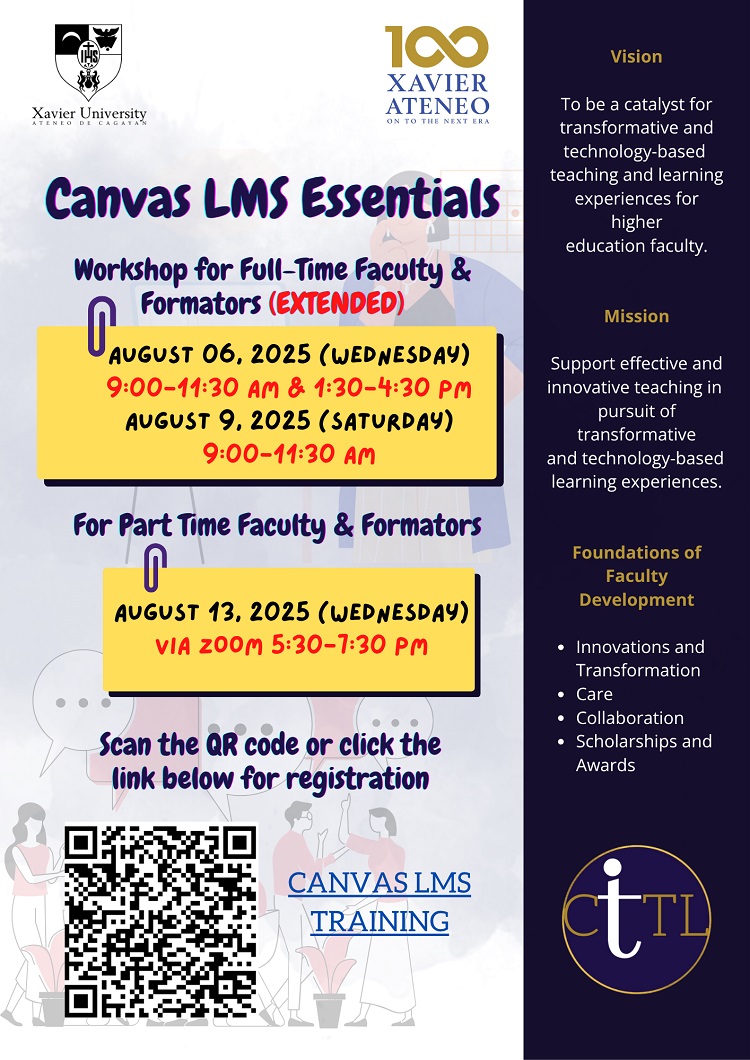 07292025.Web Canvas LMS Essential Center for Transformative Teaching and Learning Xavier Ateneo
