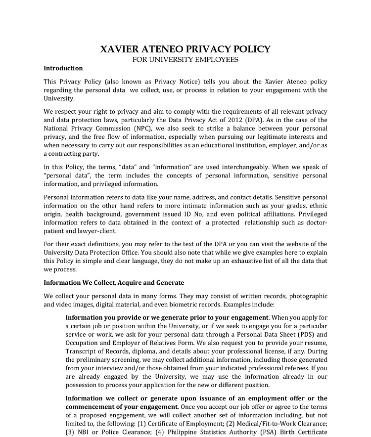 04112025.Web 4.XAVIER ATENEO PRIVACY POLICY FOR UNIVERSITY EMPLOYEES 1